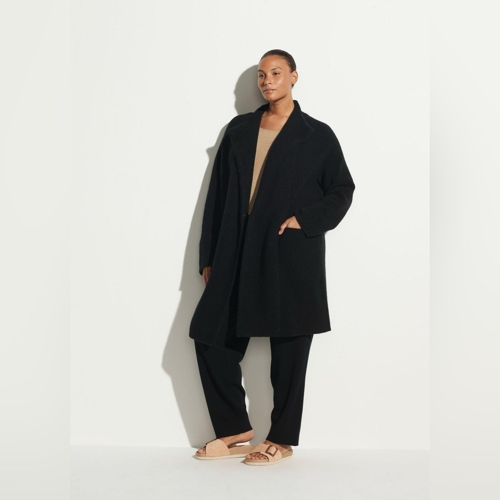VINCE Cardigan Coat Brushed Wool Alpaca Blend Oversized Sweater Size XL Black